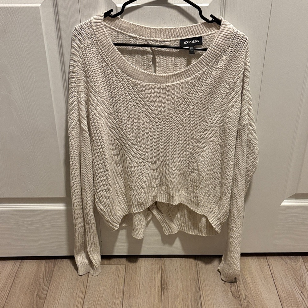Express Women's Beige Knit Sweater